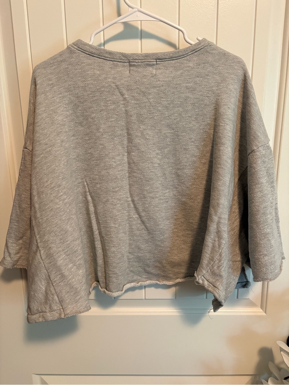Bucket List Texas Graphic Cropped Sweatshirt Gray Relaxed Oversized Women's Medi - Picture 5 of 5